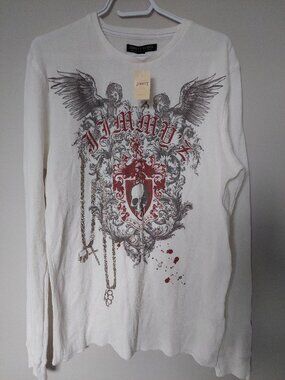 Jimmy'Z the surf and streetwear brand Men's white waffle-knit thermal top NEW